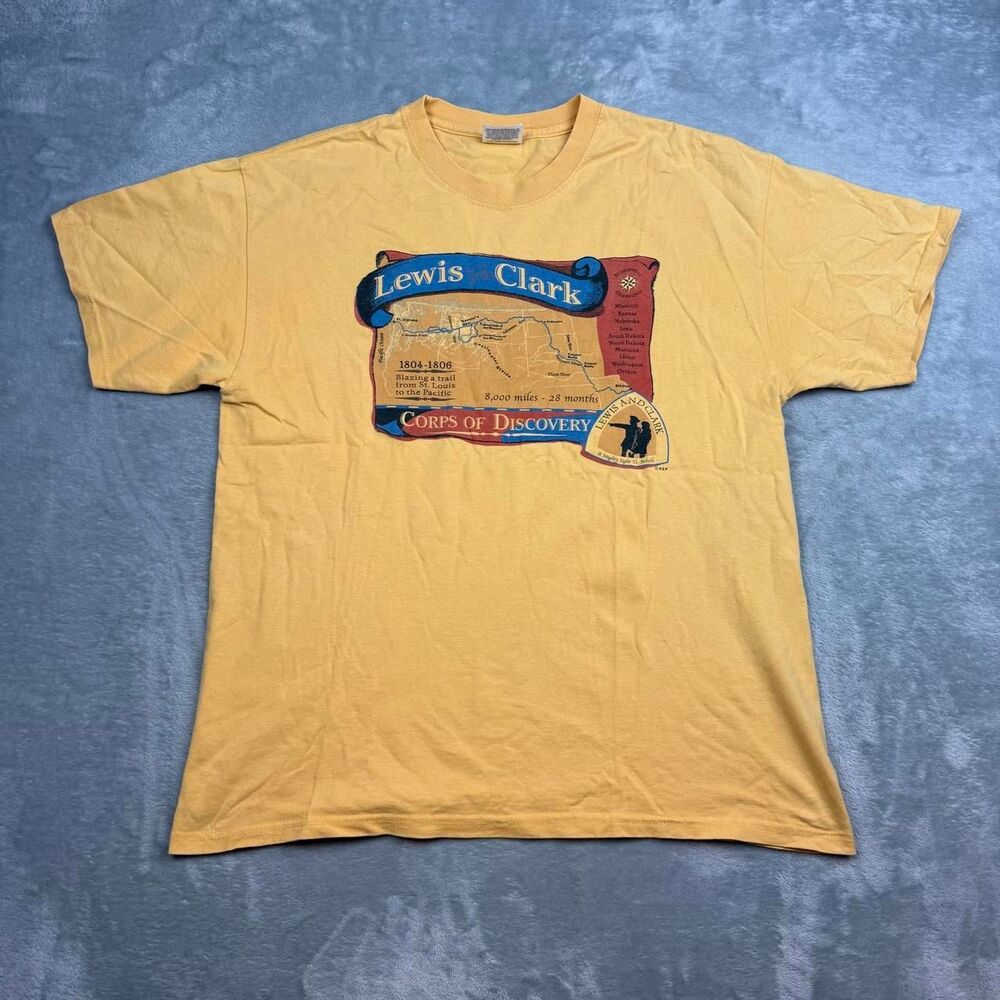 Hanes Men's Yellow and Tan T-shirt